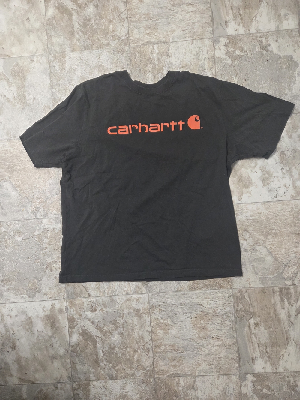 LCarhartt Black Short Sleeve Tee with Orange Logo XL